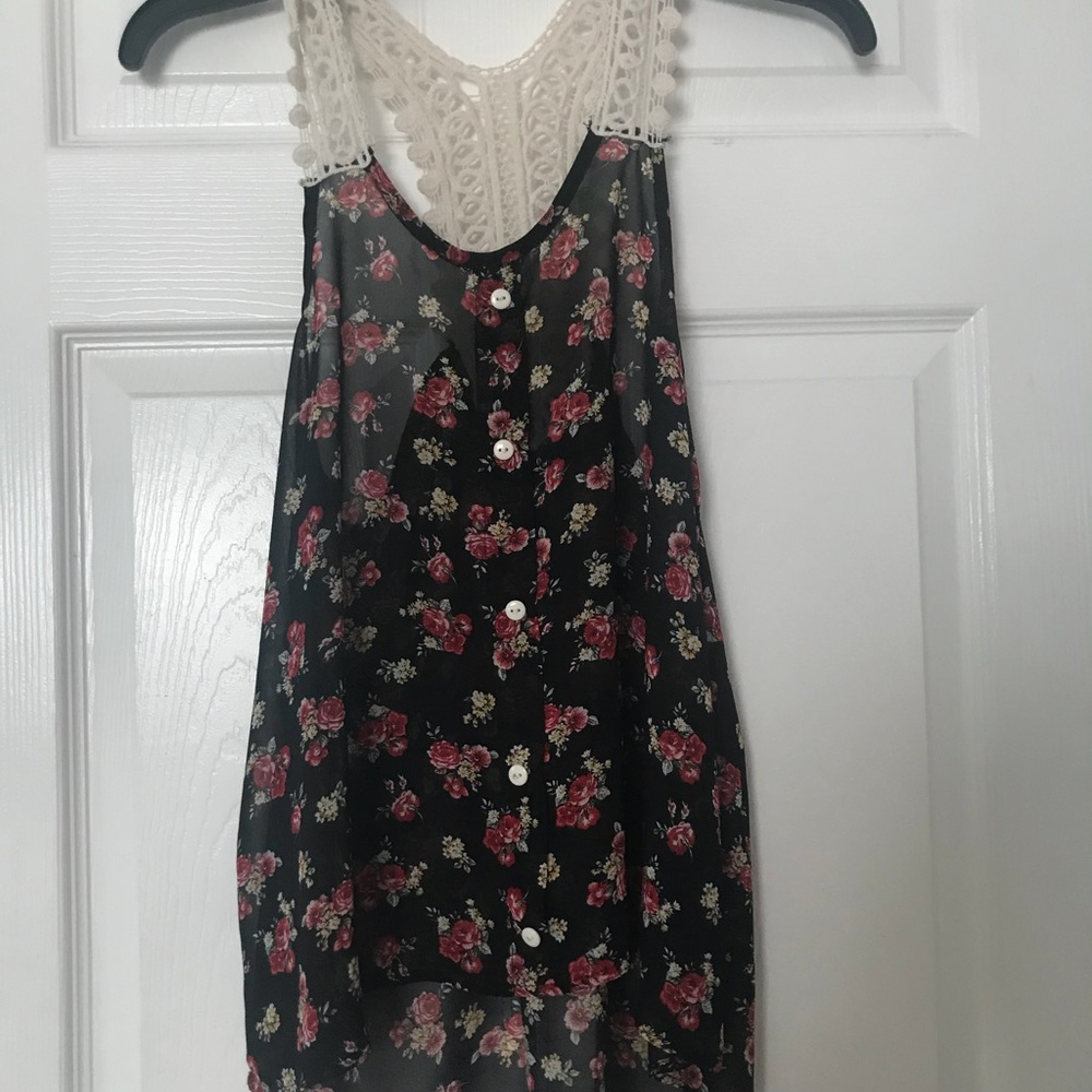 Mudd Shear Floral Tank Top